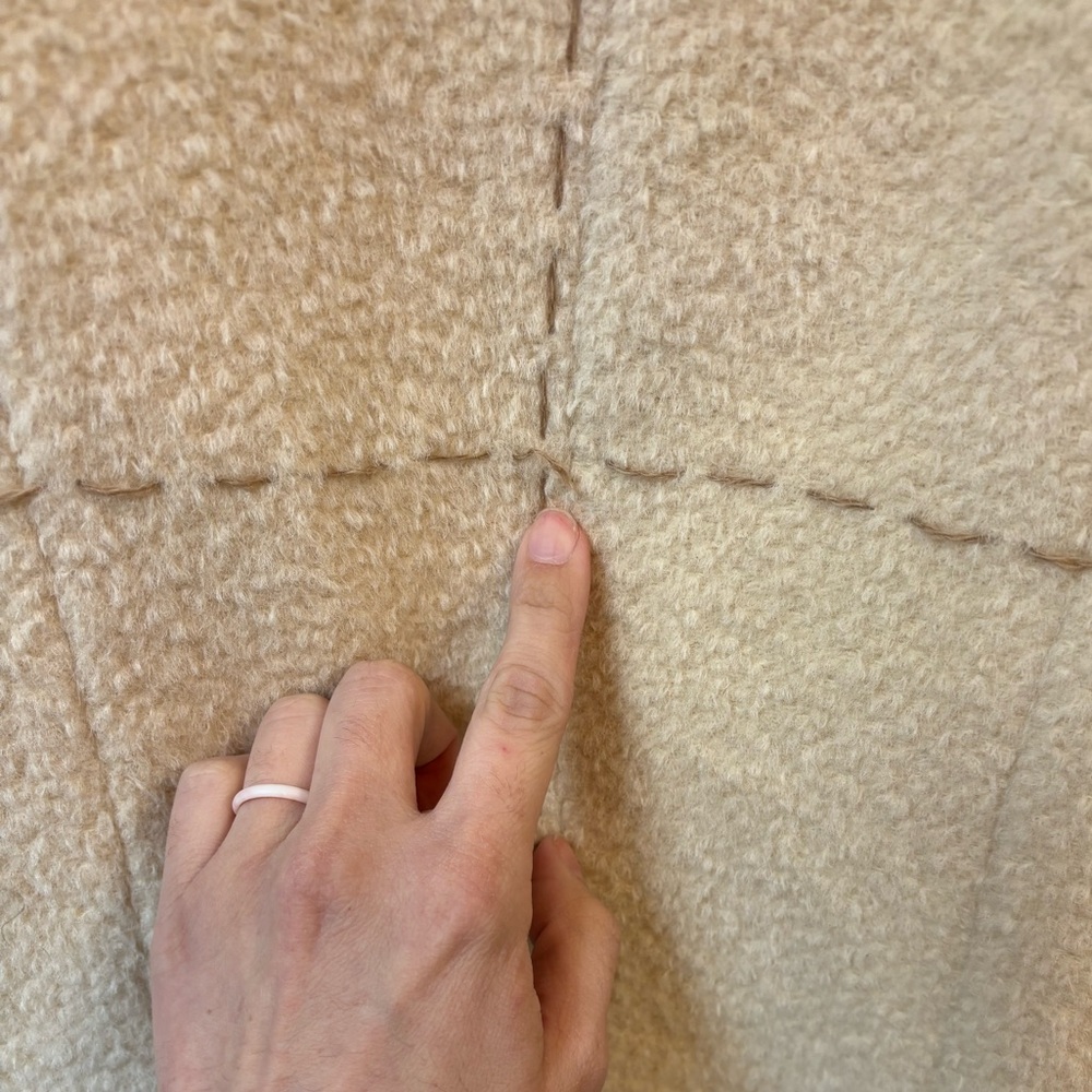 Alpaca 111 Handfinished Alpaca Suri Wool Long Cream Coat - Picture 7 of 9